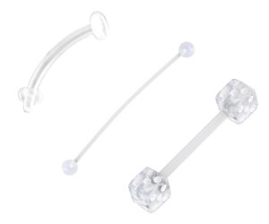 Clear Tongue Rings